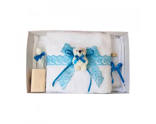 Trusou botez dantela turcoaz si ursulet Denikos® 437