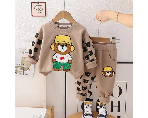 Compleu Bej Cu Ursuleti Baieti Teddy -