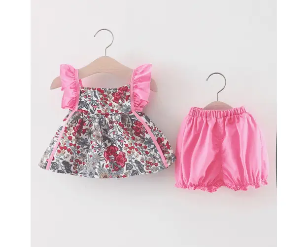 Compleu Roz Fetite Floral Narcisa - 18-24 luni