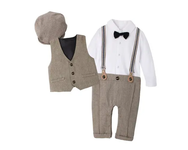 Costum Baieti Bej Mike - 0-3 luni