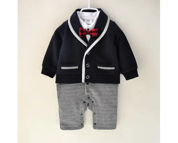 Costum Baieti negru Micul-Print - 6-9 luni