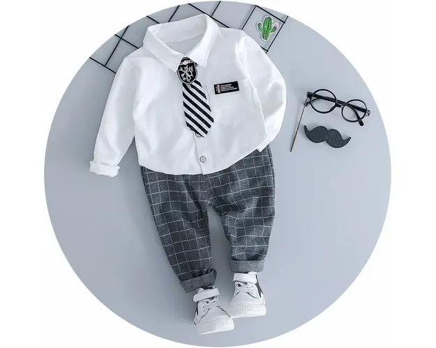 Costum Baieti Elegant Cu Camasa Alba - 18-24 luni