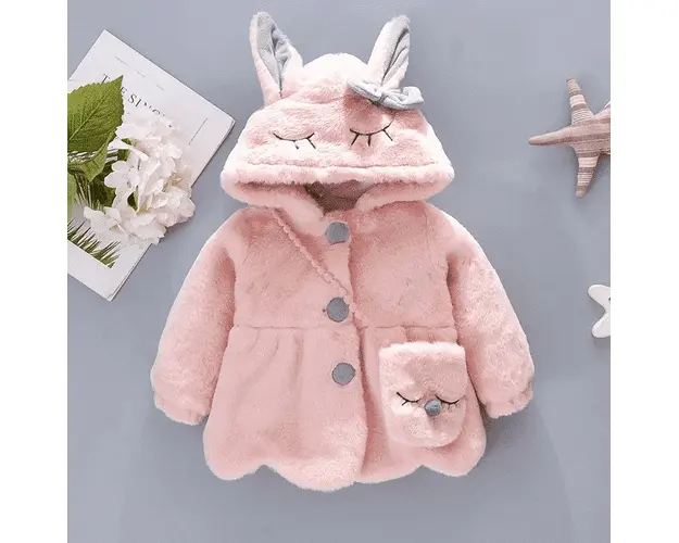 Geaca Din Blana Roz Cu Poseta Sonia - 4-5 ani
