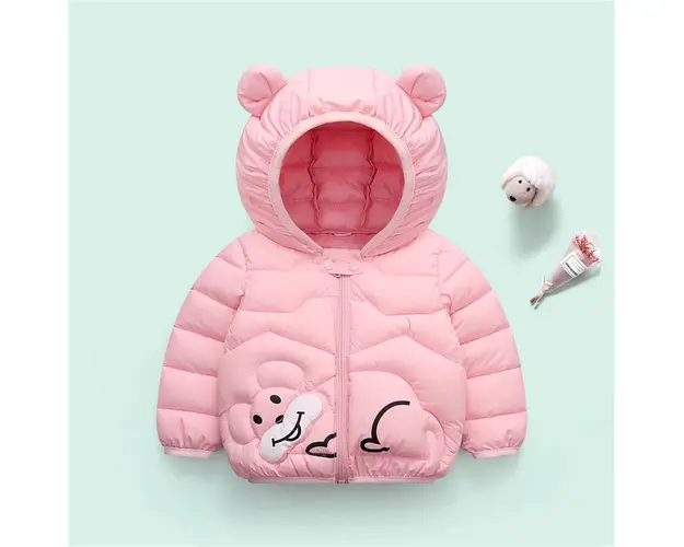 Geaca Fetite Roz cu Gluga Mouse - 6-12 luni
