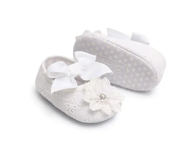 Papuci Bebe Marga Albi - 11 cm
