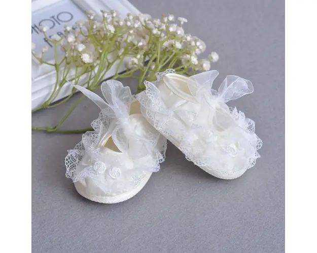 Papuci Bebe Rose Crem - 13 cm
