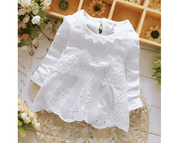 Rochie Fete Brodata Alb - 18-24 luni