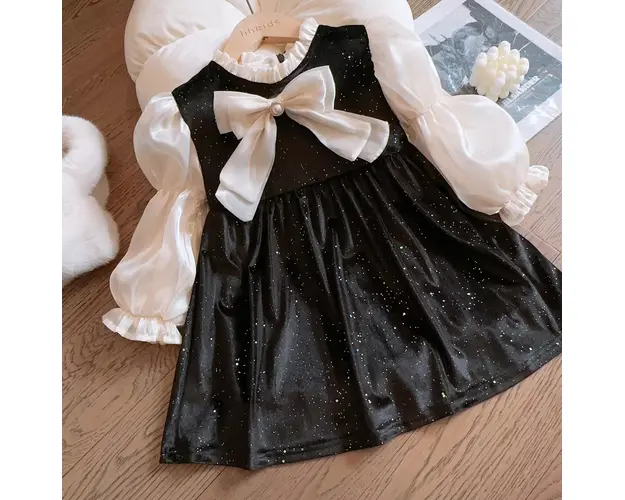 Rochie Neagra Fetite Eleganta Izza - 12-18 luni