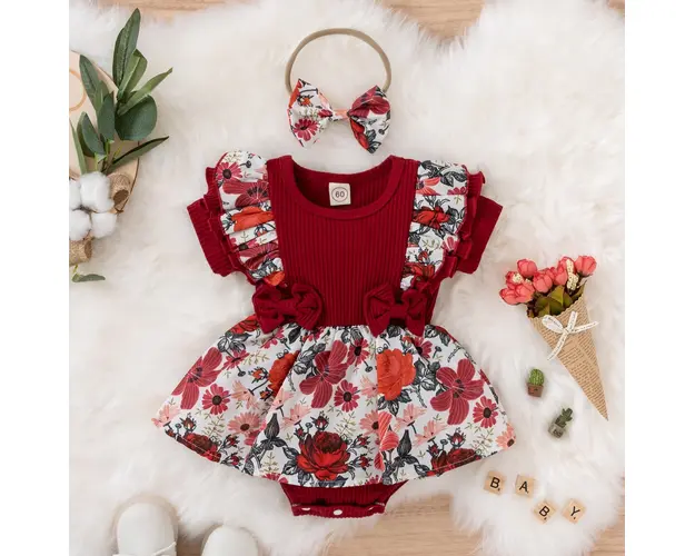 Rochita Body Fetite Visiniu Rosalia - 9-12 luni