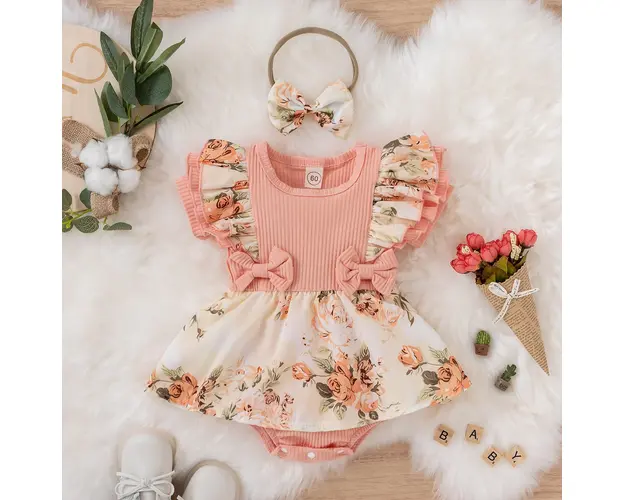 Rochita Body Fetite Roz Rosalia - 9-12 luni