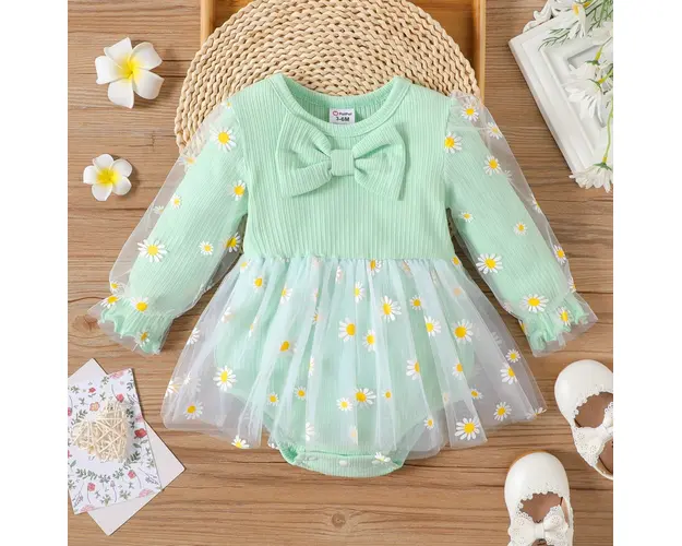 Rochita Fetite Verde Daisy - 9-12 luni