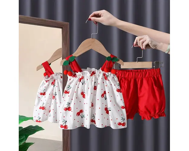 Set 2 piese Fetite Cirese Rosu Stefania - 4-5 ani