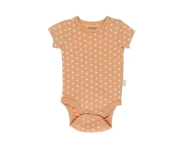 Body cu maneca scurta si buline PANCO - Pure Love, Somon, pentru fetite