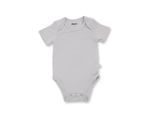 Body cu maneca scurta din bambus, ZIPSTER, Gri, pentru fetitesaubaietei