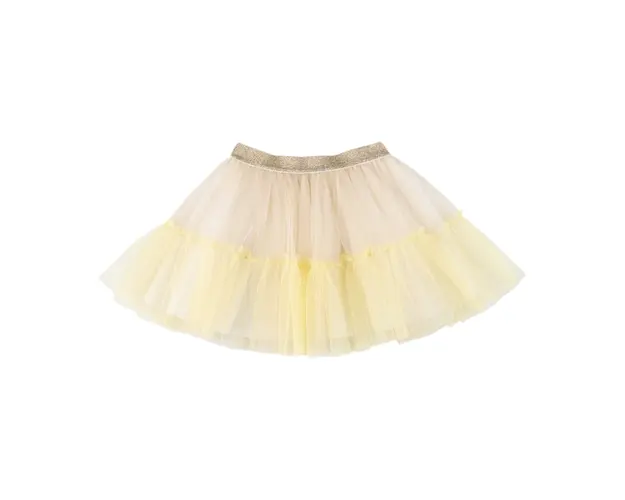 Fusta tutu din tull in doua culori PANCO - Keep Going, Bej si Galben, pentru fetite