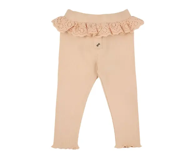 Colanti cu volan din dantela PANCO - Essential, Somon, pentru fetite