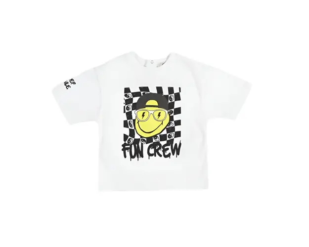 Tricou Fun Crew PANCO - Feeling Good, Alb si Negru, pentru baietei
