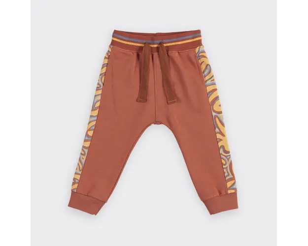 Pantaloni sport PANCO - Wave Crew, Portocaliu cu model, pentru baietei