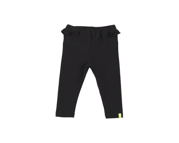 Colanti cu volan in talie si detaliu Verde Fosforescent PANCO - Zebra`s, Negru, pentru fetite