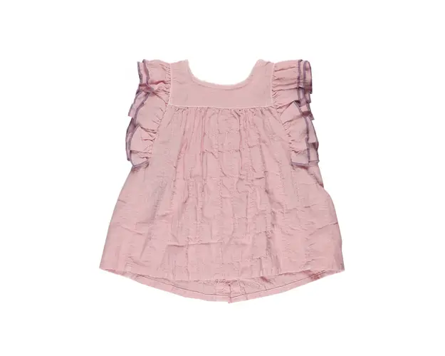 Top cu detalii volane PANCO - Star Light, Roz pudrat, pentru fetite