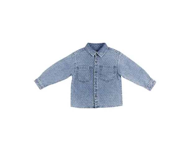 Camasa de blugi cu model texturat PANCO - Gaming Mode, Albastru Denim, pentru baietei