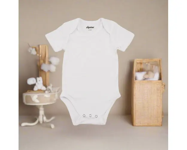 Body cu maneca scurta din bambus, ZIPSTER, Alb, pentru fetitesaubaietei