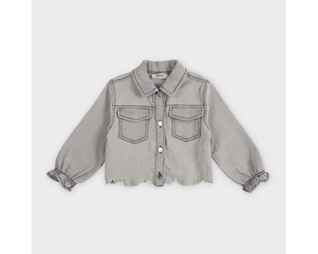 Geaca de blugi cu broderie PANCO - Elena, Gri, Denim, pentru fetite