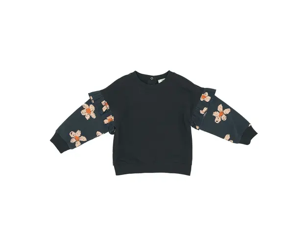 Bluza cu maneca lunga si imprimeu floral PANCO - Good Day, Negru, pentru fetite