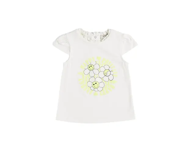Tricou cu imprimeu floricele PANCO - Elena, Ecru, pentru fetite