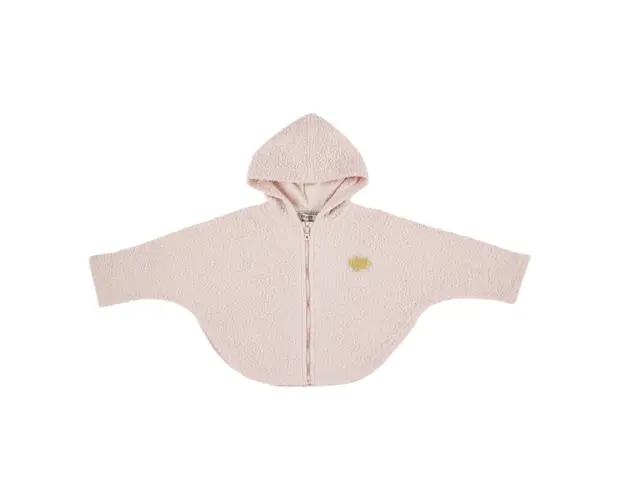 Poncho cu gluga din material Teddy PANCO - Cotton Candy, Roz, pentru fetite