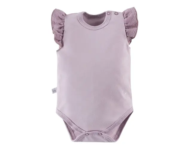 Body cu maneca scurta si volan, EEVI - Botanic, Mov, pentru fetite