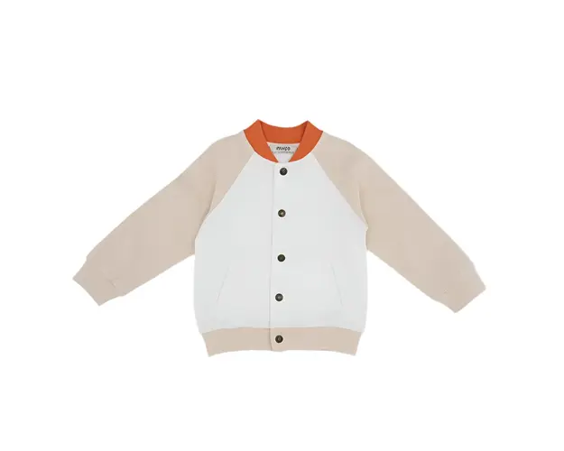 Bluza cu capse si guler portocaliu PANCO - Hope, Ecru si Bej, pentru baietei