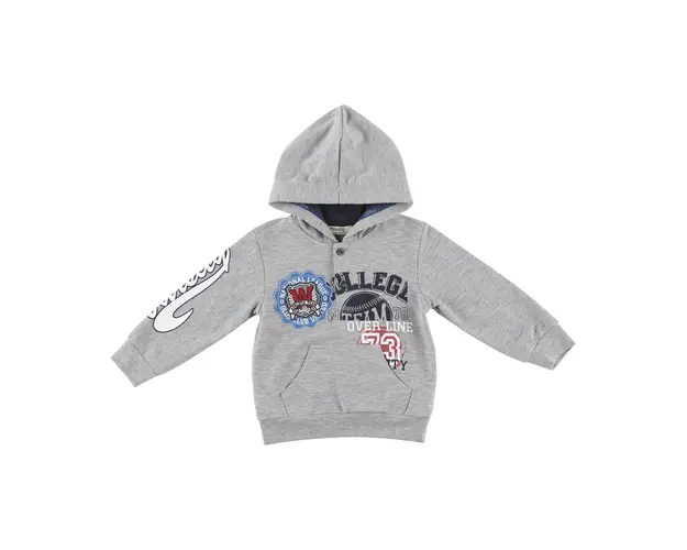 Hanorac cu gluga imprimat PANCO - Athletic Team, Gri, pentru baietei