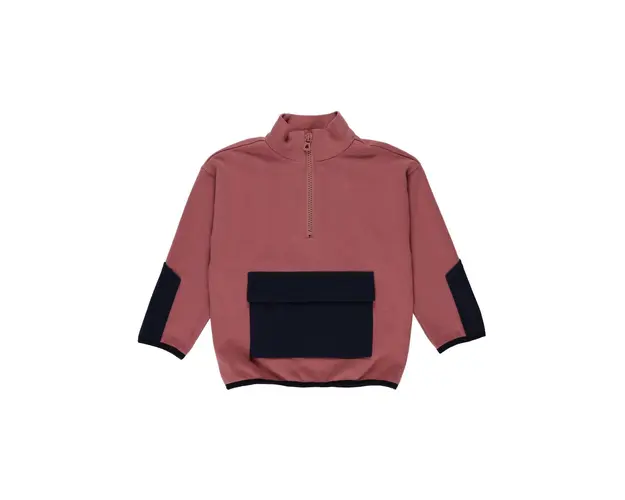 Bluza sport cu fermoar si buzunar negru Color Block, PANCO - Let`s Explore, Rose, pentru baietei