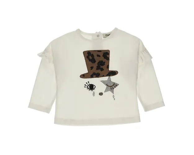 Bluza subtire cu maneca lunga si imprimeu PANCO - Chic, Ecru, pentru fetite