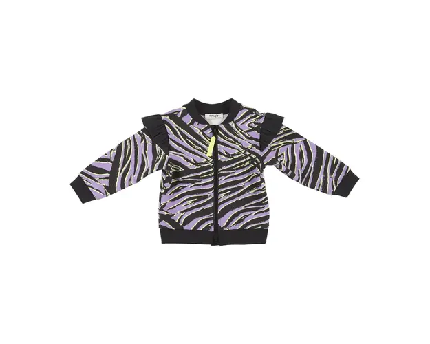 Bluza sport cu fermoar si imprimeu Zebra PANCO - Zebra`s, Negru si Lila, pentru fetite