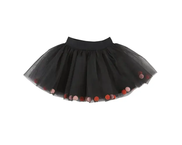 Fusta tutu din tull cu bulinute colorate PANCO - Good Day, Negru, pentru fetite