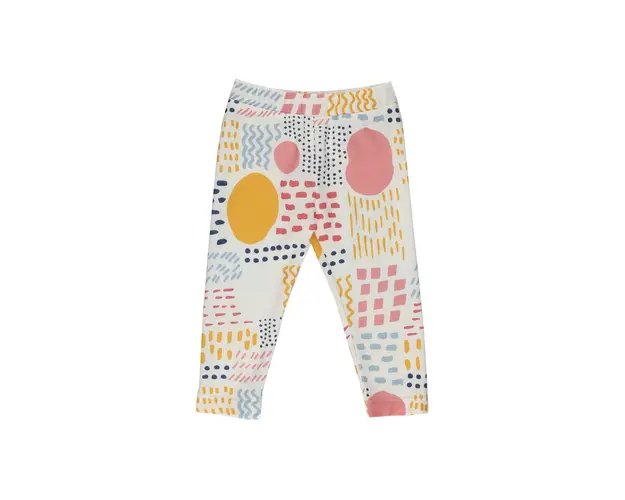Colanti cu imprimeu multicolor PANCO - Cut & Paste, Ecru, pentru fetite