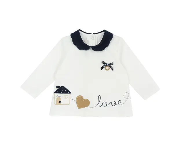 Bluza copii Chicco, Alb cu bleumarin, 01956-65MFCO