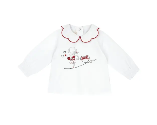 Bluza copii Chicco, Alb Cu Rosu, 05795-66MFCO