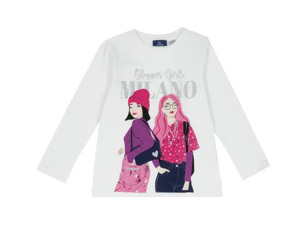 Bluza copii Chicco, alb cu roz, 67772-63CLT