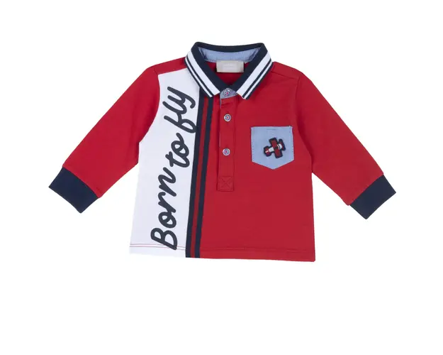 Bluza copii Chicco, tip Polo, Rosu, 33621