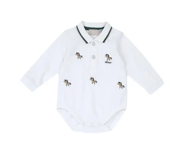 Body bebe Chicco cu broderie, alb, 07904-67MFCO