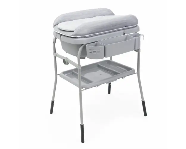 Cadita cu masa de infasat Chicco, GreyMelange, 0luni+