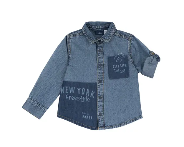 Camasa copii Chicco, bleu cu model, 54709-66MC