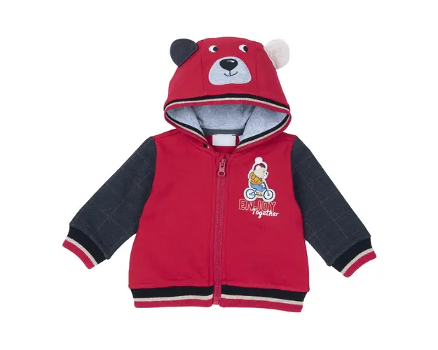 Cardigan copii Chicco cu gluga, Rosu, 09924-63MFCO