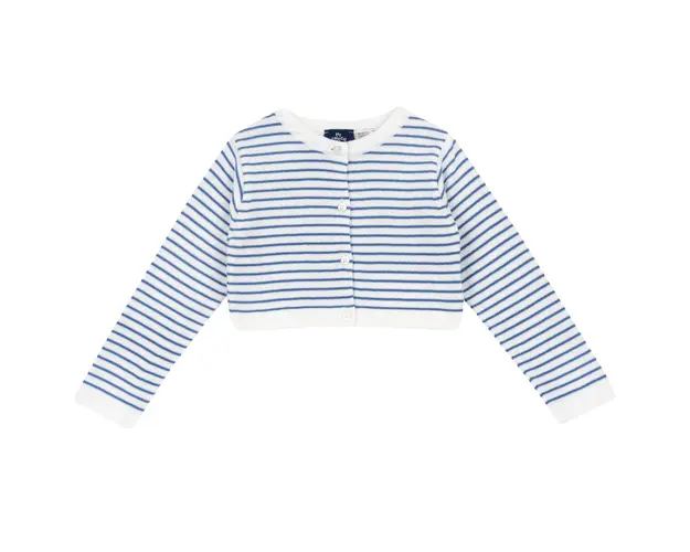 Cardigan copii Chicco tricotat, Alb Cu Bleu, 05507-66MC