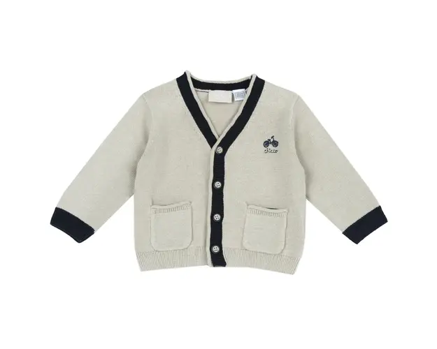 Cardigan copii Chicco tricotat, Bej Cu Model, 05850-66MFCO