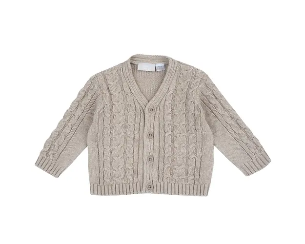 Cardigan copii Chicco tricotat, bej cu model, 07760-67MFCO