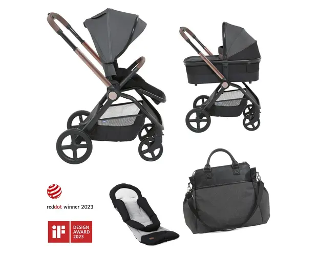 Carucior copii duo Chicco Mysa, BlackSatin (Negru), de la nastere pana la 22Kg